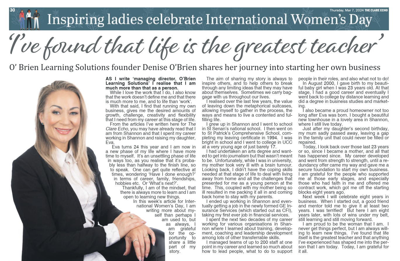 The Clare Echo: ‘I’ve found that life is the greatest teacher’