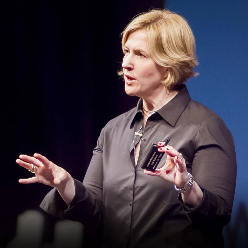 Dr. Brené Brown stood on stage giving her TEDTalk about the power of vulnerability in leadership