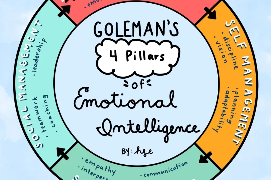 Wheel showing Goleman's 4 pillars of emotional intelligence